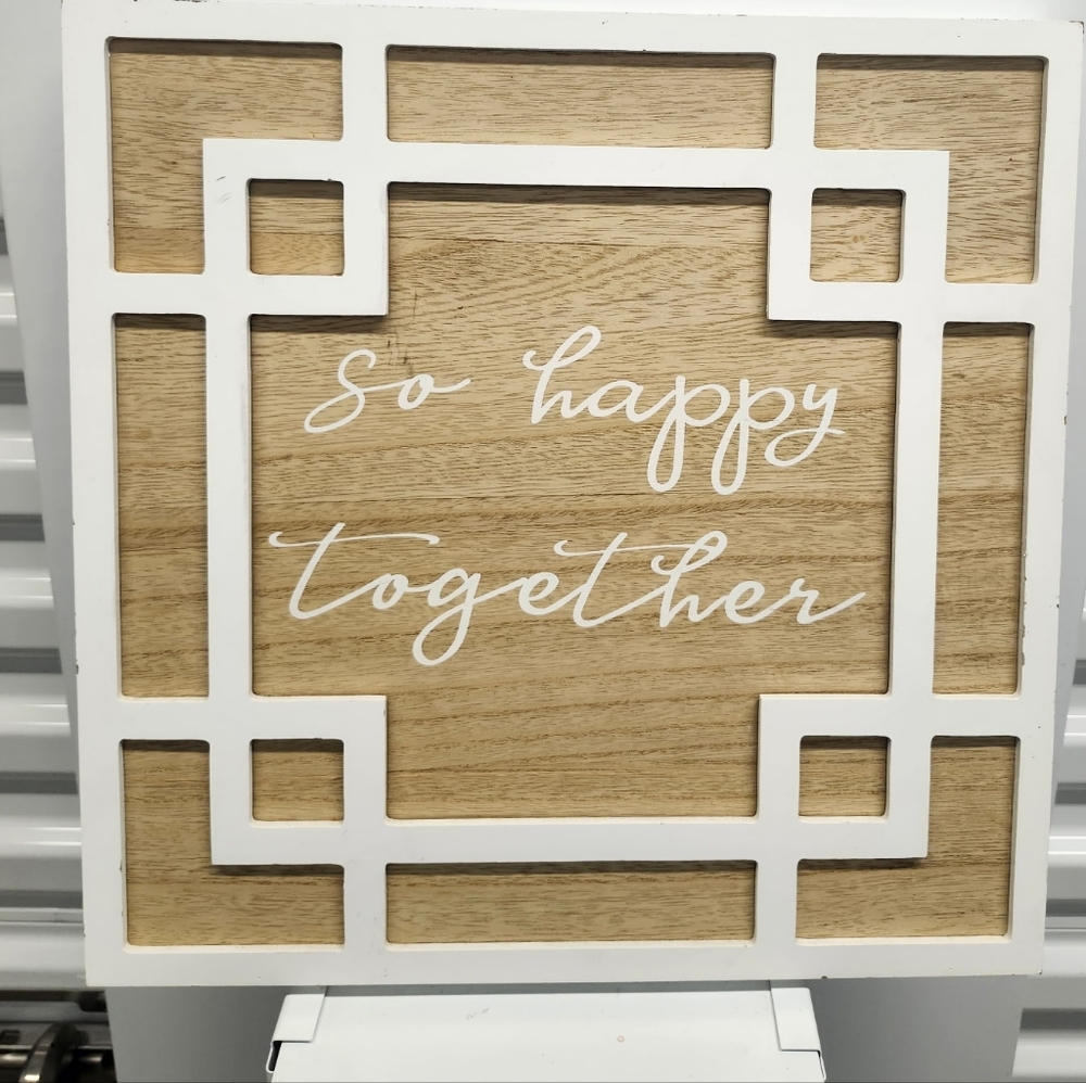 So Happy Together Wood Wall Decor - White & Natural